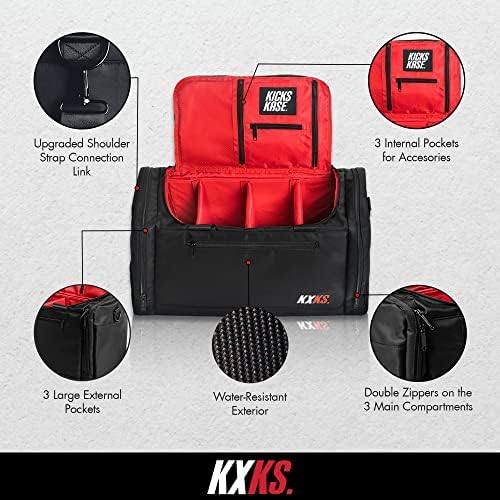 KXKS. Kicks Kase Deluxe Sneaker Adjustable Duffle Bag - Travel Duffel Bags for Shoes, Clean Compartment Travel Shoe Bag, Perfect Gym Sports Bag, Traveling & Luggage, Heavy Duty Travel Accessories 3 KXKS. Kicks Kase Deluxe Sneaker Adjustable Duffle Bag - Travel Duffel Bags for Shoes, Clean Compartment Travel Shoe Bag, Perfect Gym Sports Bag, Traveling & Luggage, Heavy Duty Travel Accessories