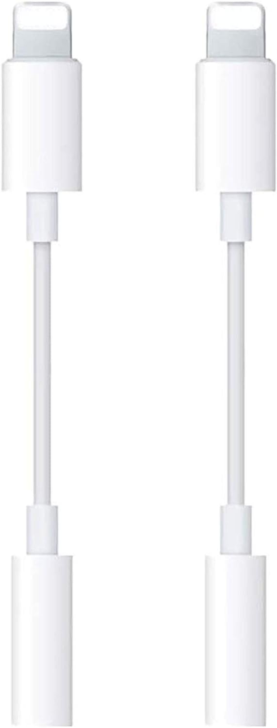 [Apple MFi Certified] 2 Pack Lightning to 3.5 mm Headphone Jack Adapter iPhone 3.5mm Jack Aux Dongle Cable Converter Compatible with iPhone 13 12 11 11 Pro XR XS X 8 7 iPad iPod Support All iOS System : Electronics