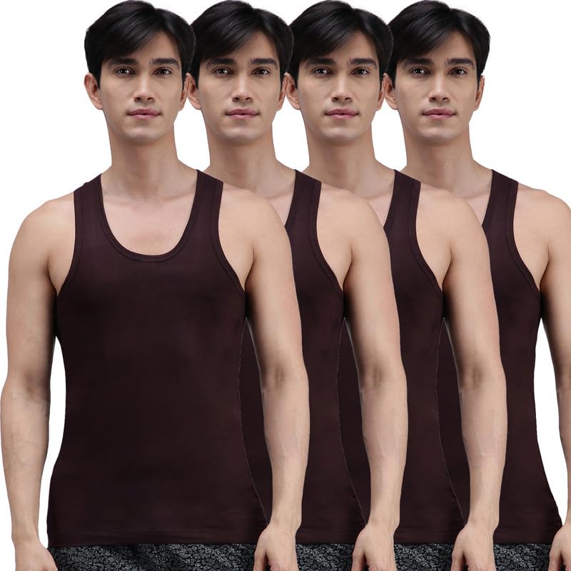 Image of Amul Comfy Men's Cotton Vest | Round Neck Sleeveless | Seamless Body for Superior Comfort | Ultra-Soft Hand Feel | 100% Pure Cotton Innerwear | Color May Vary