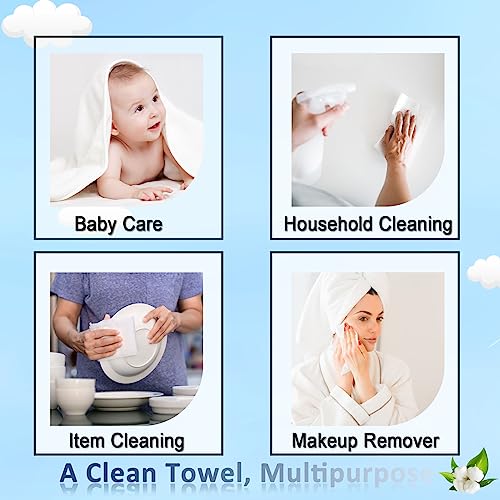 Disposable Face Towel Makeup Remover Wipes For Drying Washing Xl Large Biodegradable Clean Facial Towels 11*12 Inches Extra Soft Thick Cleaning Washcloths For Bathroom, Sensitive Skin, Travel 50 Count #TOP7