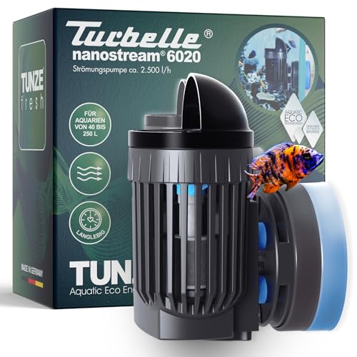 TUNZE Strömungspumpe Turbelle nanostream 6020 I Pumpe mit 2.500l/h Strömungsleistung I Propellerpumpe mit Magnet Holder & Silence Klemme bis 12mm Glasstärke I Wasserpumpe für Süßwasser-Aquarium