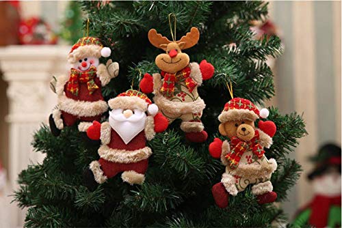 Ladud SDGJ3 Tree Accessories Statuette Dancing Elder Snow Deer Bear Fabric Doll Small Hanging (Christmas Moose), Unisex-Adult, Brown, One Size