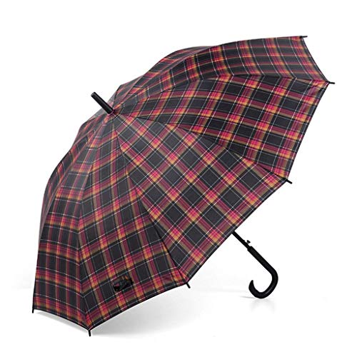 DXX Paraguas doble con mango largo Paragüero de 10 huesos Paraguas a prueba de viento para hombres y mujeres Paraguas de celosía de negocios,T