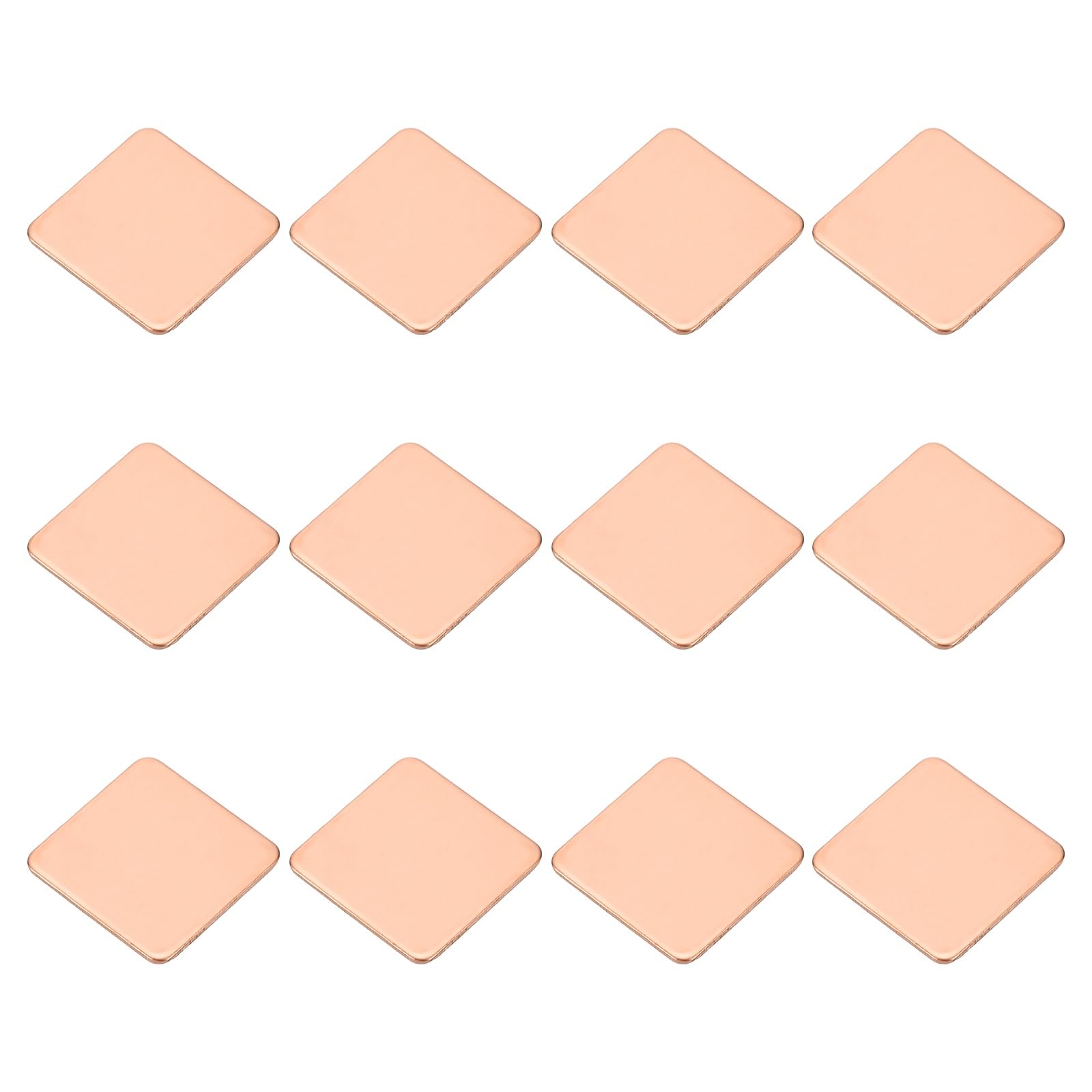 PATIKIL Copper Heatsink Pad Shims, 12 Pcs 20x20x1mm Copper Pad Shim IC Chipset GPU CPU Thermal Heatsink for Cooling Laptop Desktop Computer