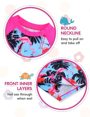 Image of Girls Rash Guard Swimsuit Two Piece Long Sleeve Bathing Suits