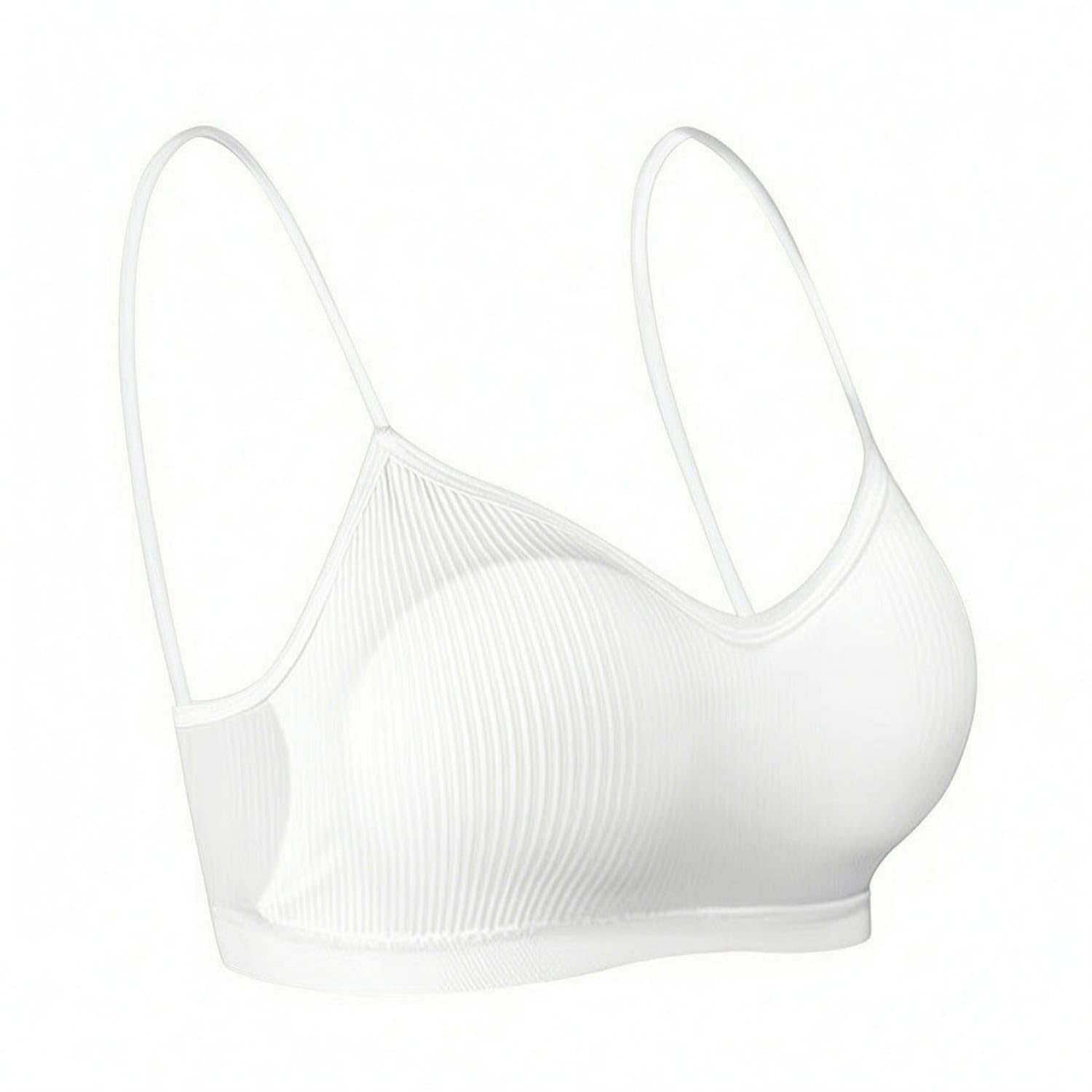 UJEAVETTE Individual Packaging Disposable Bra Thin Straps Seamless Bra Streamlined Intimate Wear, White, M-picture-14