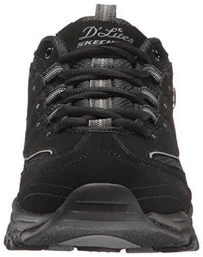 Skechers Women's D'Lites-Me Time Sneaker, Black, 9.5 W US2