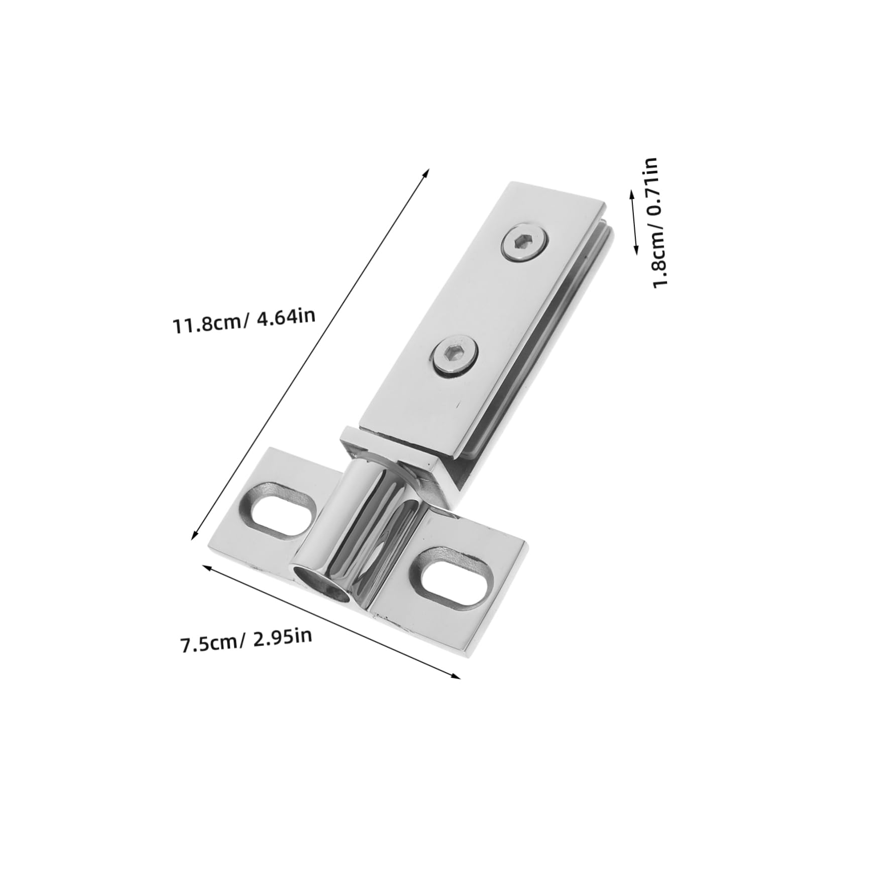 KONTONTY Metal Shower Door Hinge Replacement Heavy Duty Pivot Hinge Square Long Strip for Bathroom