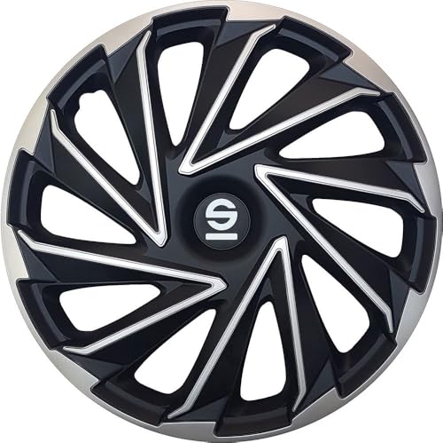 Sparco Enjoliveurs Varese - 15-pouces - Argent/Noir - Set de 4 pièces