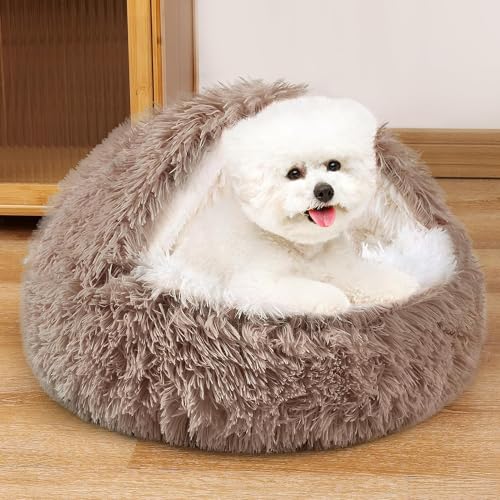 SHJOEE Flauschig Hundebett Muschelform Katzenbett Warm Tierbett Haustierbett Waschbar Hundesofa Katzensofa Plüsch Hundekorb Katzenkorb Weich Hundekissen Katzenkissen Gemütlich Hunde Katzen Schlafplatz