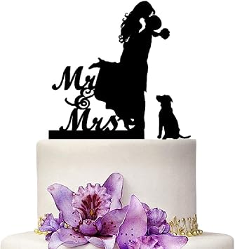 Wedding Cake Toppers Bride And Groom With Dog Party Engagement Decoration