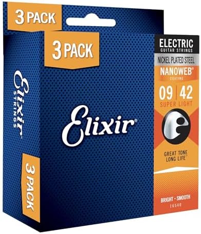 Strings 16540 Electric Guitar Strings with NANOWEB Coating 3 Pack Super Light (.009-.042)