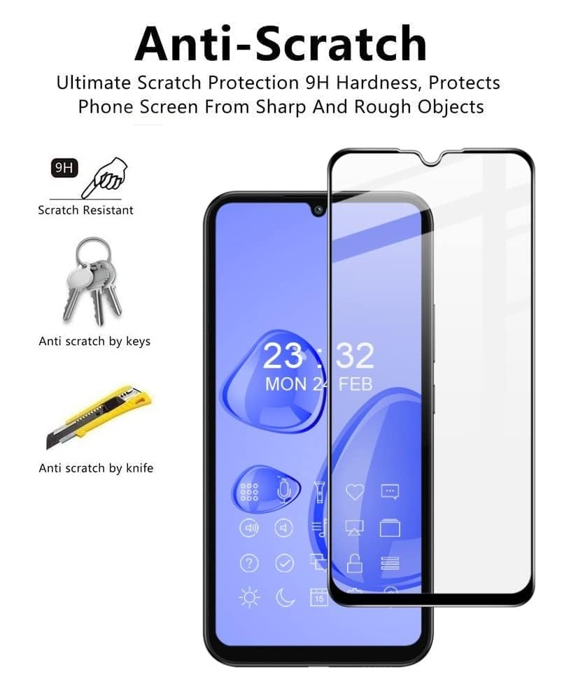Image of Tempered Glass Screen Protector Compatible for OPPO A59 5G with Edge to Edge Coverage and Easy Installation Kit, Pack of 1, Black