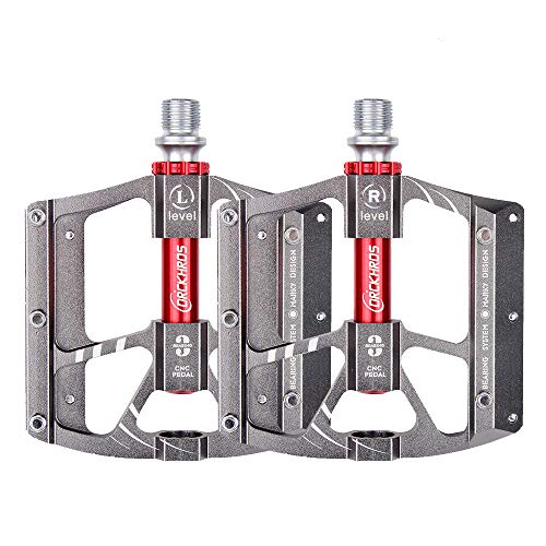 BETECK Pedales Bicicleta Aleación de Aluminio Plataforma Plana 9/16'' Teniendo para Cycling Ciclismo MTB BMX Montaña (Plata)