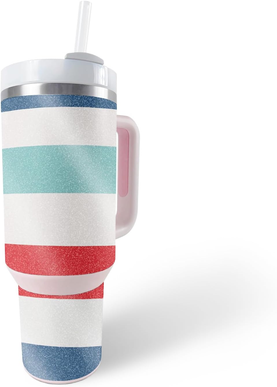 MightySkins Glossy Glitter Skin Compatible with Stanley The Quencher H2.0 FlowState 40 Oz Tumbler - Solid Blush | Protective, Durable High-Gloss Glitter Finish | Easy to Apply