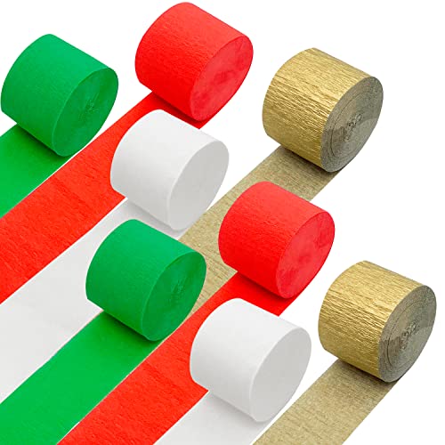 Yssai 8 Rolls Christmas Crepe Paper Streamers Rolls 656 Feet Red Green Party Streamers Garland Hanging Backdrops Decorations For Xmas Wedding Bridal Baby Shower Birthday Diy Art Project Supplies #TOP5