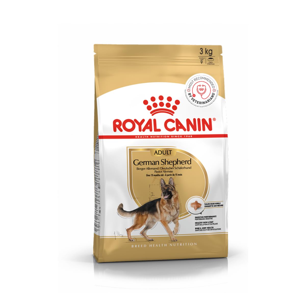 German Shepherd Adult Dog Food, 3 Kg, Dry Food, Supports Digestive health, Healthy Skin & Coat, Promotes Bone and Joint Health