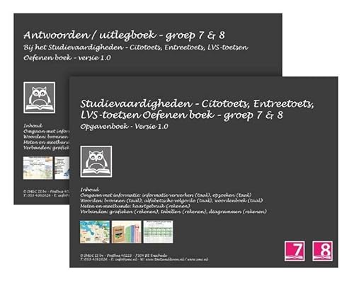 Preisvergleich Produktbild Studievaardigheden - Citotoets, Entreetoets, LVS-toetsen oefenen boeken set - groep 7+8 Opgaven en antwoorden / uitlegboek Groep 7+8 - Versie 1.0