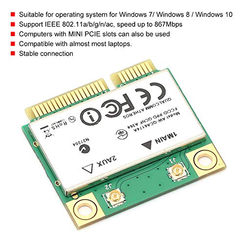 Cuifati Network Card, Laptops QCA6174A Mini PCIE Highspeed Support IEEE 802.11a/b/g/n/ac miniatura 6