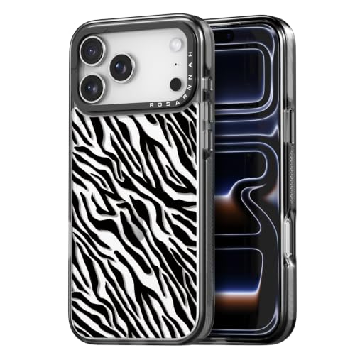 Rosarnnah for iPhone 18 Pro Max Case Aesthetic Black, Black Zebra Print