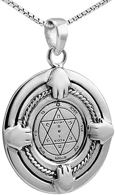 Health Seal Amulet King Solomon Pendant Silver 925 Talisman with Hamsa