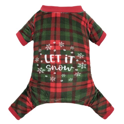 Image of CuteBone Small Dogs Outfit Soft Puppy Onesies Pjs Christmas Dog Pajamas Pet Coat Cat Apparel Comfy Doggie Jumpsuit Bodysuit for All Seasons P357L
