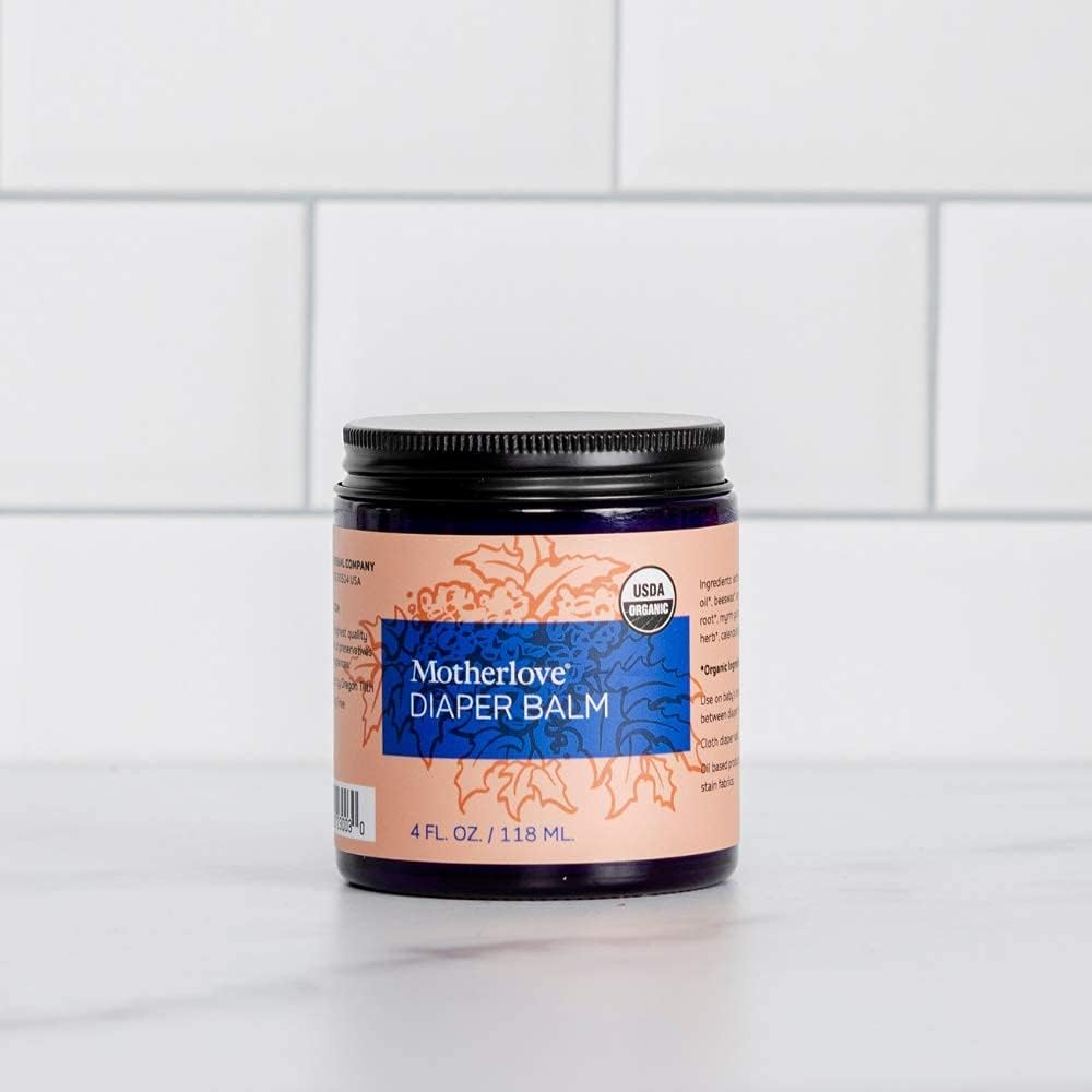 Motherlove Diaper Balm (4oz) Organic Diaper Rash Cream—Soothes Irritation & Restores Yeast Balance—Cloth Diaper-Safe, Zinc Oxide- & Petroleum-Free—Non-GMO, Cruelty-Free : Baby