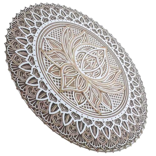 Mandala métal décoration murale ronde au style artistique raffiné
