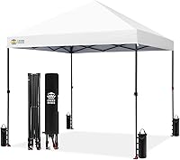 Vista 14 de CROWN SHADES Carpa Desplegable de 10x10 - Carpa de Exterior Instantánea con Bloqueo Central Patentado de Un Solo Empuje, Carpa de Playa con Bolsa