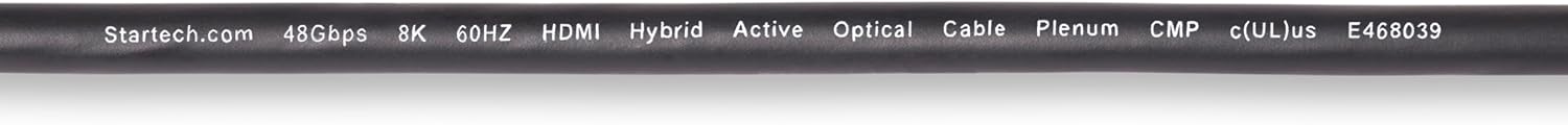 StarTech.com 30ft (9.1m) HDMI 2.1 Hybrid Active Optical Cable (AOC), CMP Plenum, 8K 60Hz, Ultra High Speed HDMI 2.1/2.0 Cable