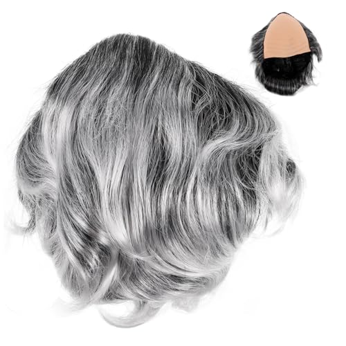 GLSTOY ハゲキャップ メンズ ウィッグ 灰色 男性用 ハゲ頭 コスプレ用 リアル風 おもしろ キャップ型 ヘア ハロウィン コスチューム 大人 子供兼用