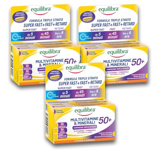 Equilibra Multivitamine e Minerali 50+ Rilascio 8 Ore, 3x30 Compresse
