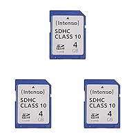 Intenso 3411450 Scheda di Memoria da 4 GB, Azzurro (Confezione da 3)