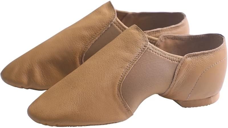 Leather Jazz Shoes Soft Dancing Sneakers Gymnastics Dance Shoes Unisex Slip On Jazz Dance Sneakers for Jazz(Size 36(22-22.5cm))