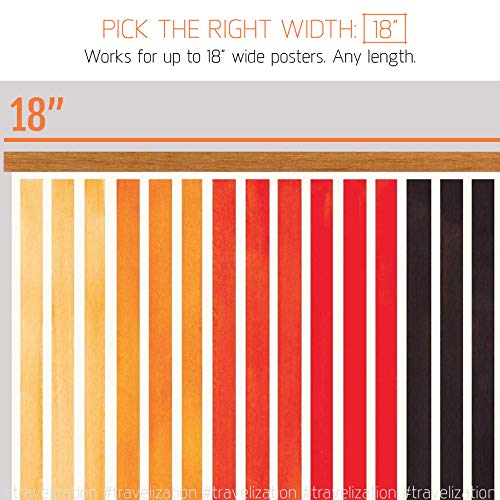 Magnetic Poster Hanger Frame 18" - Premium Quality Wood, Extra Strong Magnets, Quick & Easy Setup, Full Hanging Kit For Wall Art/Prints/Canvas/Photos/Pictures/Artwork/Scratch Map (18X24 18X30 18X20) #TOP6