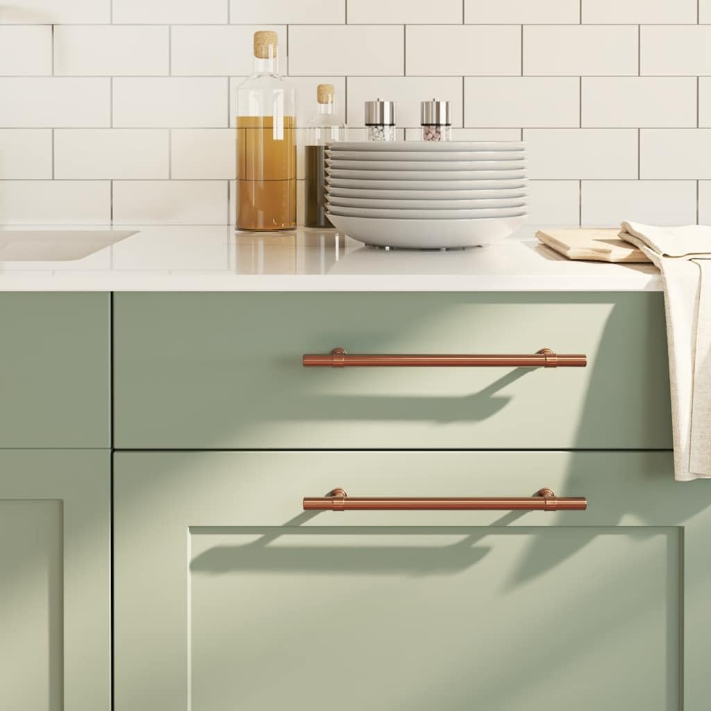 Poignées de meuble en T bronze 192mm en lot de 5 pour cuisine