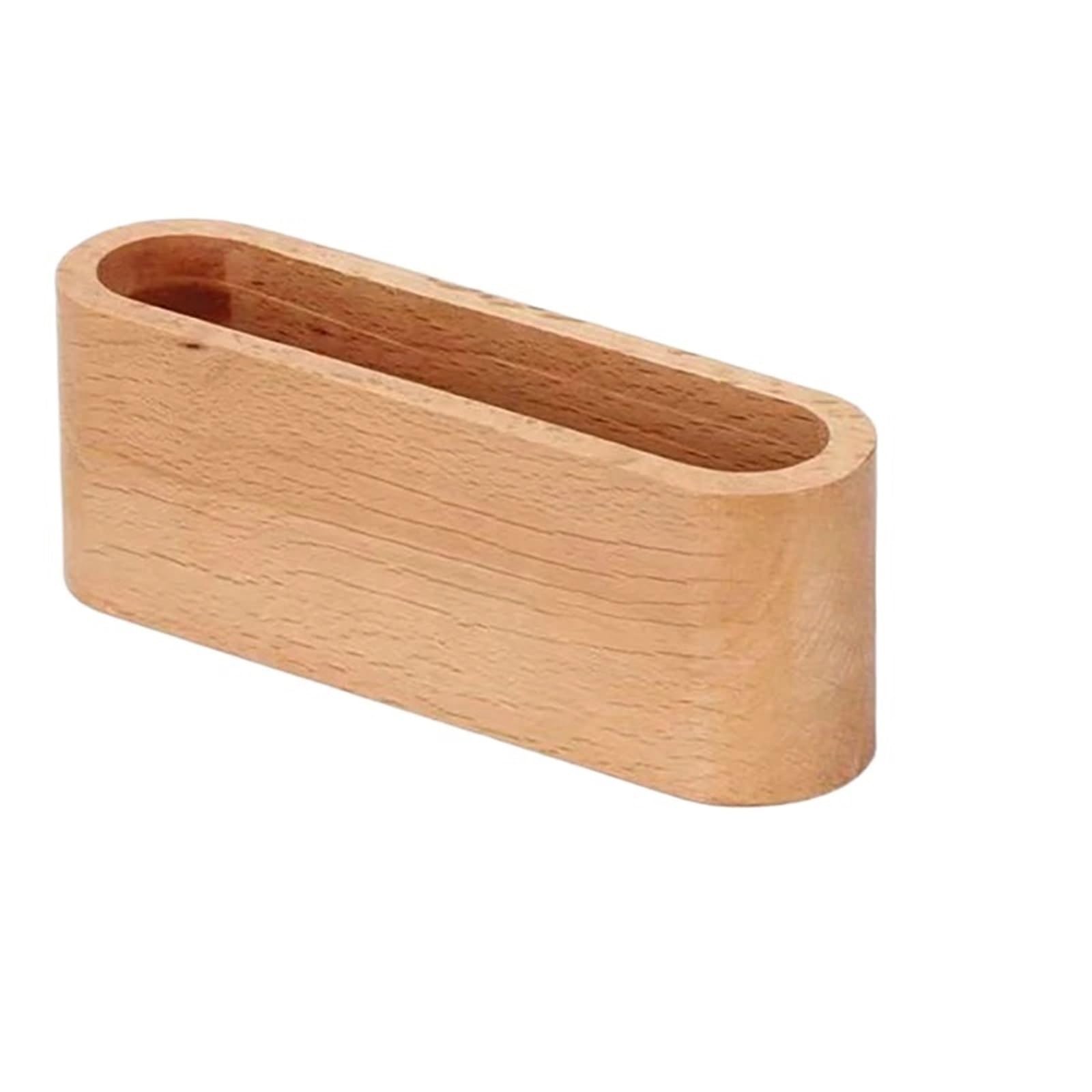 IRFHDCX Business Card Holders Business Card Holder Wooden Organizer Office Desk Name Display Stand With Pen Slot Memo Pad Cards Storage(Color1)