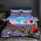 Inclus dans le set : Ce set de literie Couette Édredon comprend une couette mesurant 140 x 200 cm et deux taies d'oreiller de 65 x 65 cm, conformes aux normes françaises, il s'adapte parfaitement à votre lit.