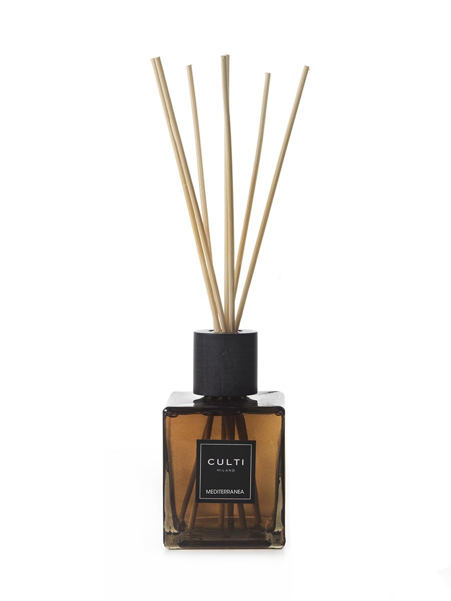 Duftstäbchen 500 ml Decor mit Nachfüllpackung 1000 ml – eleganter Raumduft – Culti Milano – Lebensdauer 6 Monate Abdeckung 30 m² – edles Design und hochwertiger Duft (mediterran)