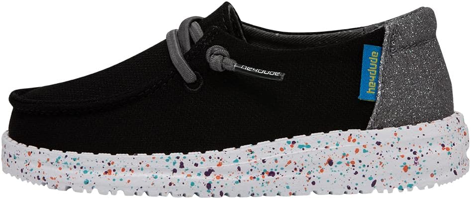 Hey Dude Girl's Wendy Toddler Disco Black Size K5 | Girl’s Shoes | Girl’s Lace Up Loafers | Comfortable & Light-Weight