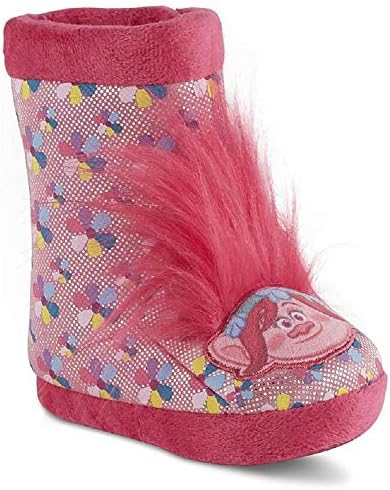 DreamworkDreamworks Toddler Girls' Trolls Pink/Rainbow Bootie Slipper Size 11/12