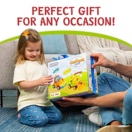 Prextex Remote Control Truck For Toddlers, 2Pk - Two Cartoon Rc Cars: Truck & Tractor - Birthday Gifts - Toys For 2+ Year Old Boy, Gifts For 2 Year Old Boys, Gifts For 3 Year Old Boys, 2 Year Old Toys #TOP6