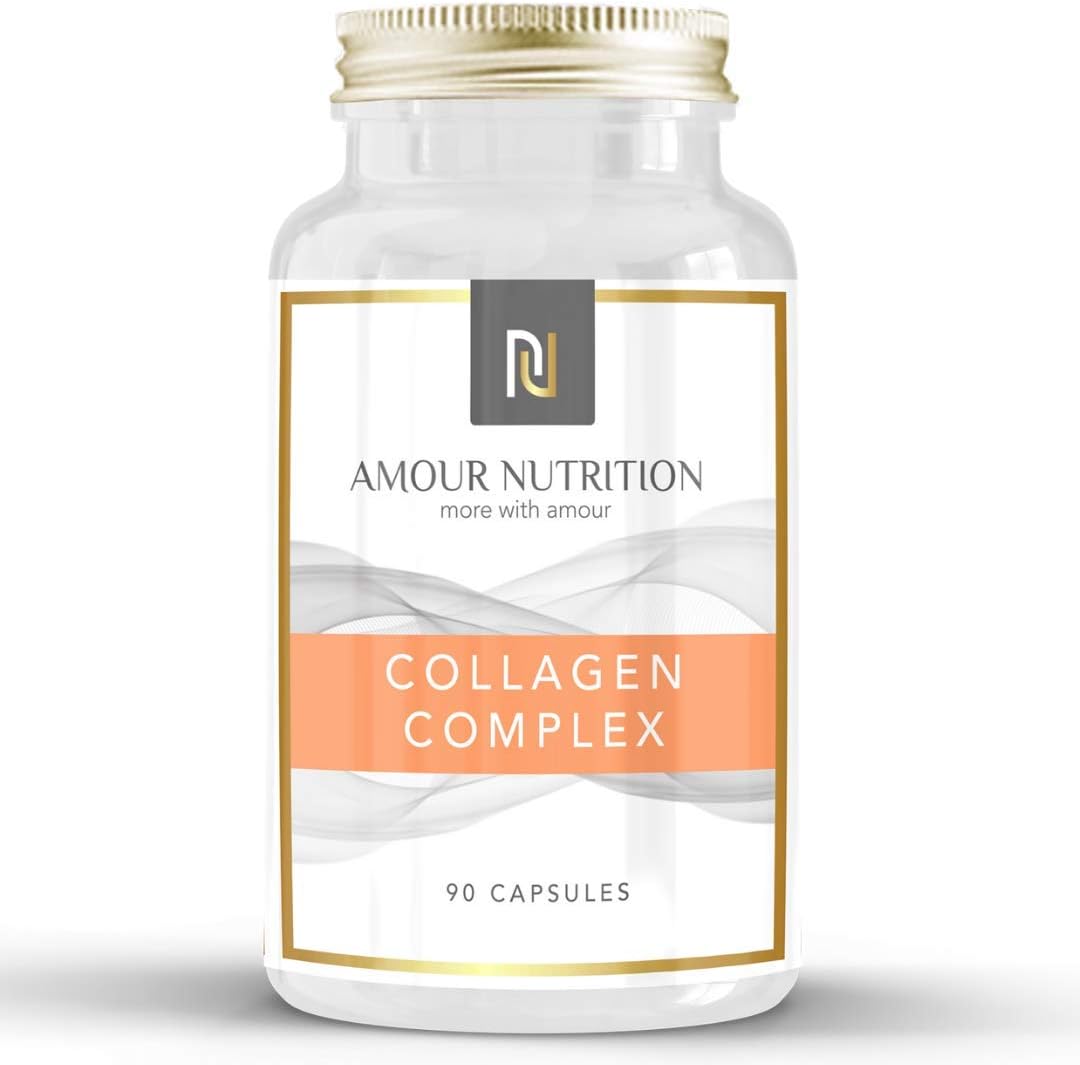 Marine Collagen Complex by Amour Nutrition, Added Bitoin, Hyaluronic Acid & Iron, Joint, Skin & Bone Support, UK Made Quality Assured