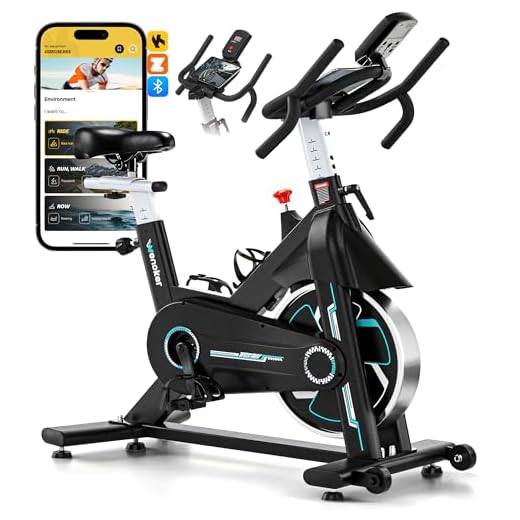 WENOKER Heimtrainer Fahrrad mit App, Leises Hometrainer Fahrrad Mit Gebogenem Griff, Bequem Ergometer Heimtrainer mit LCD-Display, Tablet-Halterung, Bis 160KG