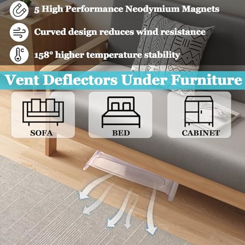 2Pack Air Vent Extender for Under Furniture, Magnetic Floor Vent Deflectors for Home Floor, Multi-Functional for Under Furniture Vent Extender, Floor Registers Extends from 17\" Up to 33\"