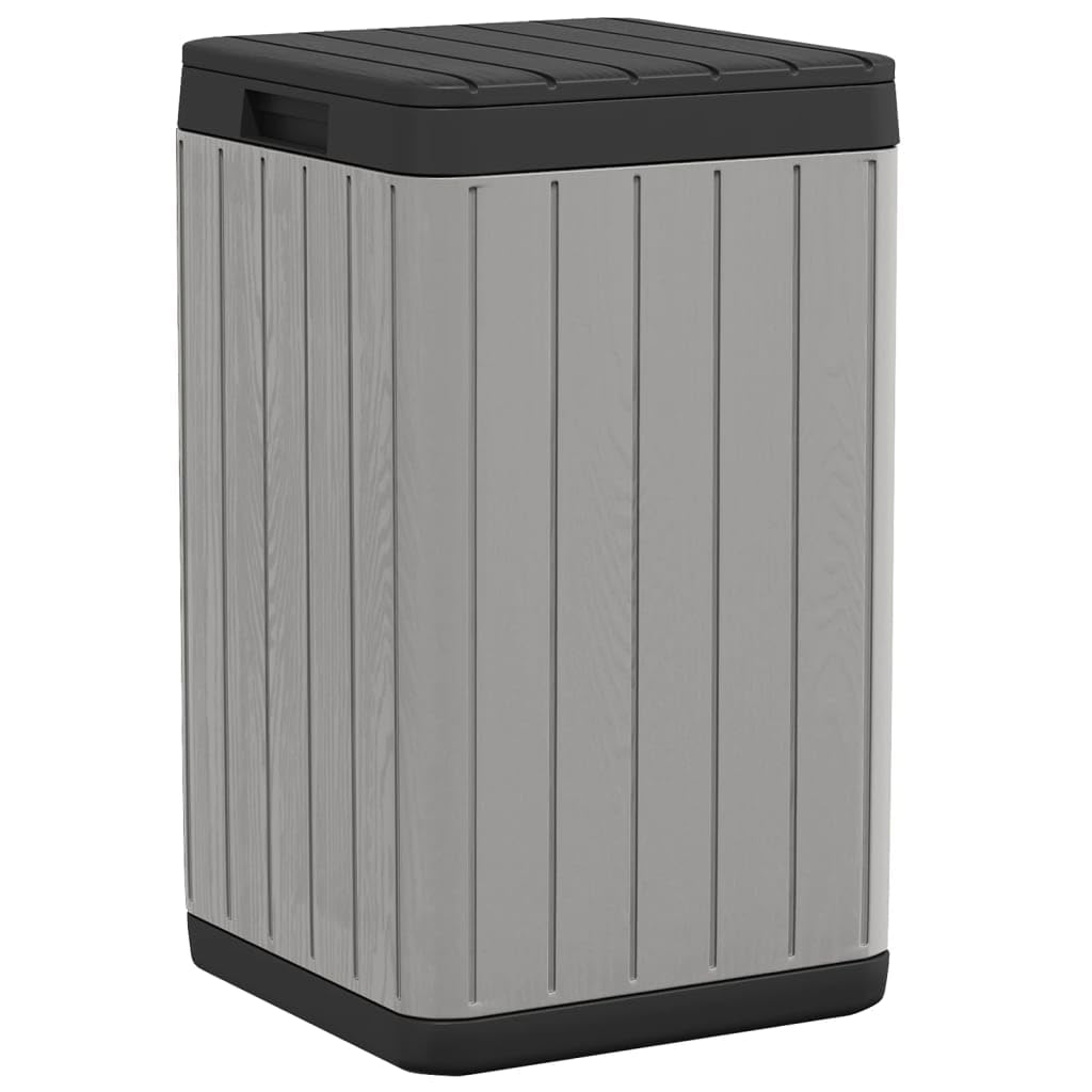 vidaXL Outdoor Mülltonne, Mülleimer mit Deckel, Müllbehälter Wetterfest UV-beständig, Abfallbehälter Abfalltonne für Park Garten, Grau 38x38x65cm PP