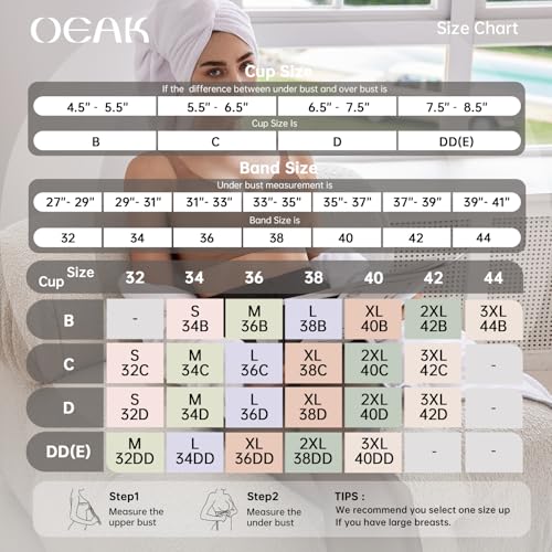 Image of OEAK Women Comfortable Jelly Bras No Underwire Seamless Full Coverage Bralette Buttery Soft Convertible Everyday Tshirt Bra