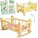 alles-meine.de GmbH UMBAUBAR - großes Holz - Puppenbett & Puppenwiege - 43 cm groß - mit Bettzeug - aus Naturholz - Holzwiege Schaukelbett - für Puppen groß - Bett Holzpuppenwieg..