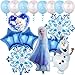 Frozen Geburtstagsdeko -Miotlsy 17 pcs Gefrorene Geburtstagsdek, Schneeflocke Geburtstagsfeier Dekorationen Happy Birthday Folienballon, Ballon für Kinder Geburtstag Dekoration