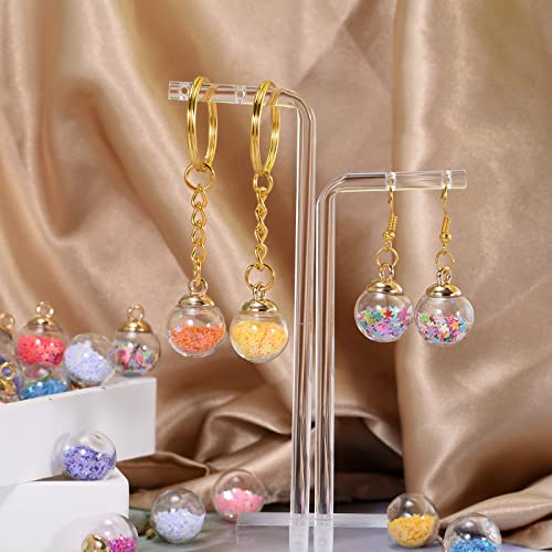 104Pcs Colorful Mixed Glass Ball With Stone Tiny Shiny Rhinestone Beads Pendant Craft Accessory Diy Necklace Bracelet Earring Craft Jewelry Making Supply 16Mm (A400) #TOP2